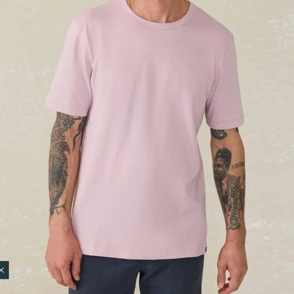 Faherty Brand Sunwashed Tee Regenerative Cotton - Mens Medium - Vista Plum - NWT